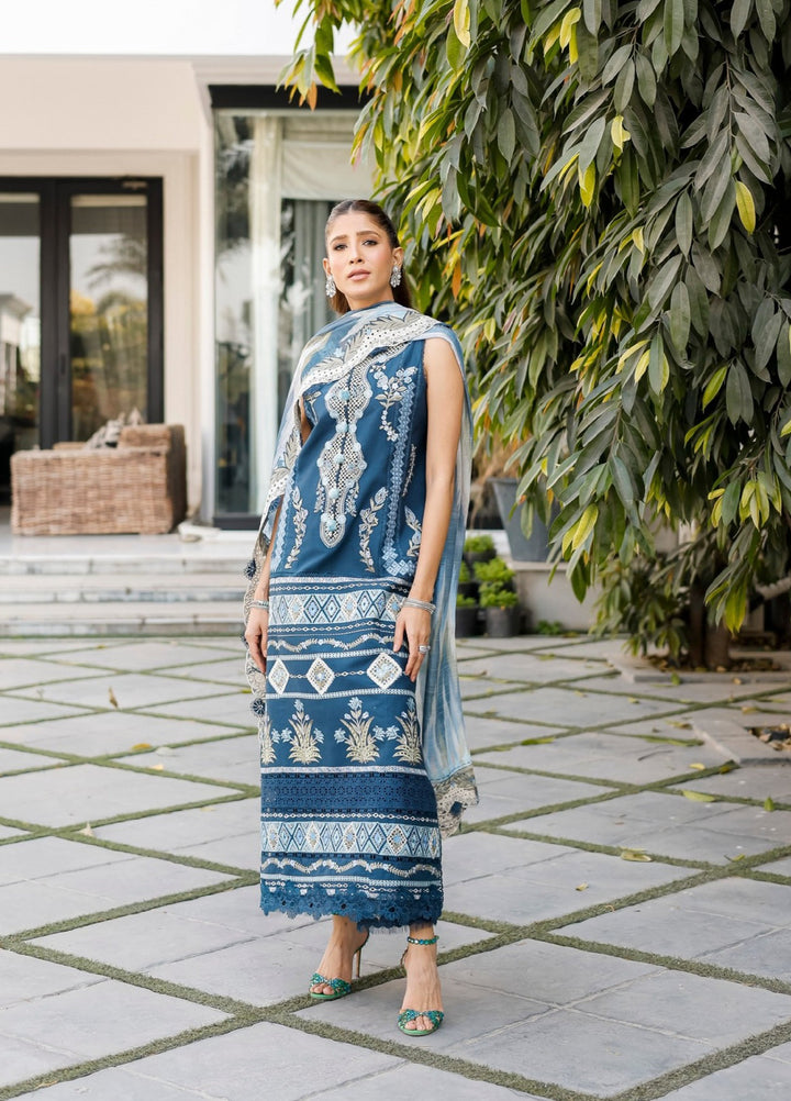 Saira Shakira Unstitched Embroidered Lawn 3 Piece Suit SSR26ULE SS-008B - Eid Collection