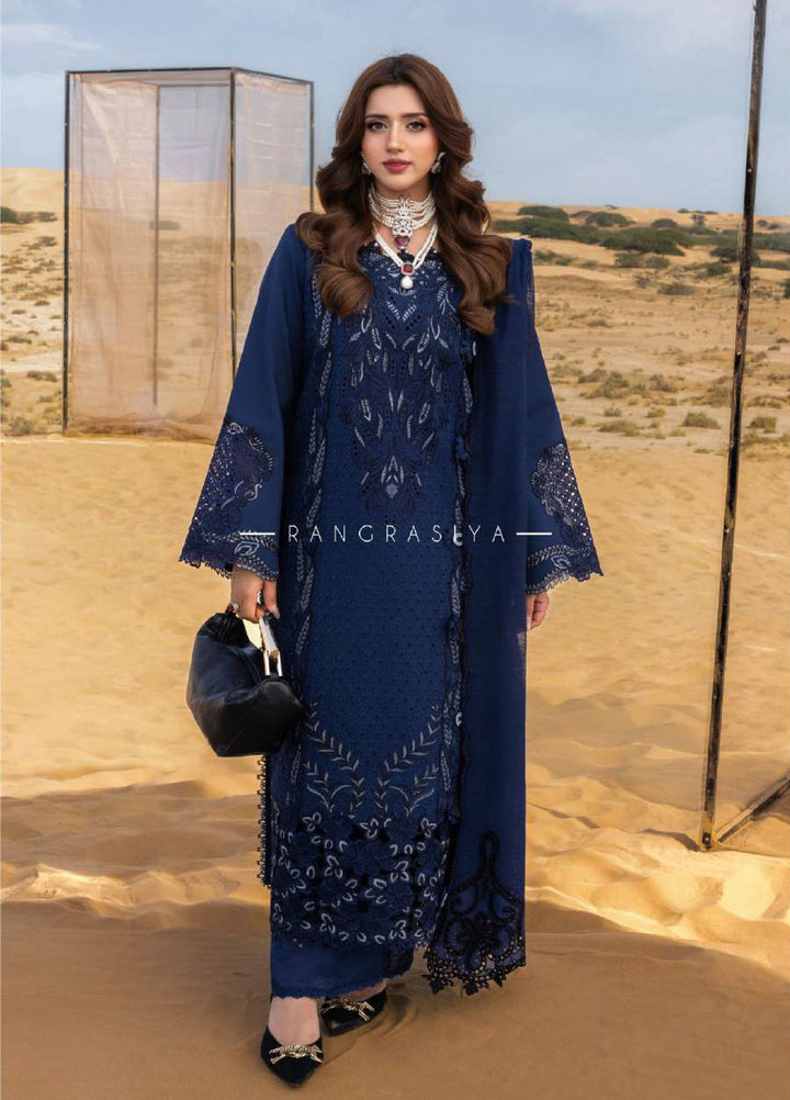 Rang Rasiya Premium Unstitched Embroidered Lawn 3 Piece Suit RR26UP D-15 Natalia - Festive Collection