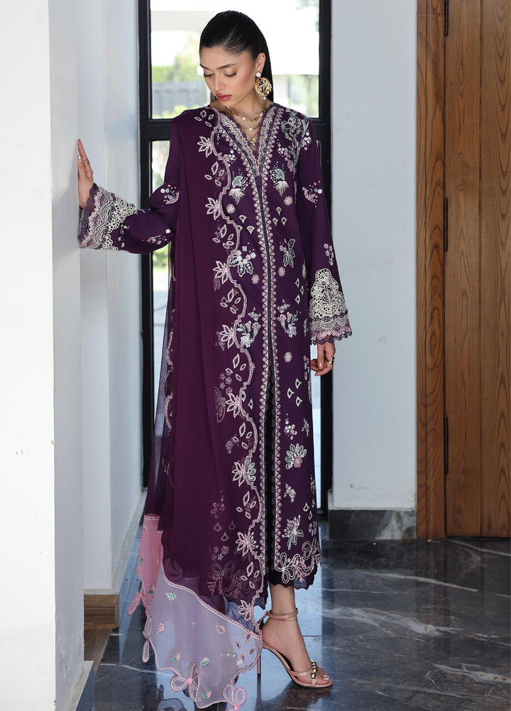 Q Line by Qalamkar Unstitched Embroidered Lawn 3 Piece Suit QLK26ULQ SUHRA QKL-14 - Festive Collection