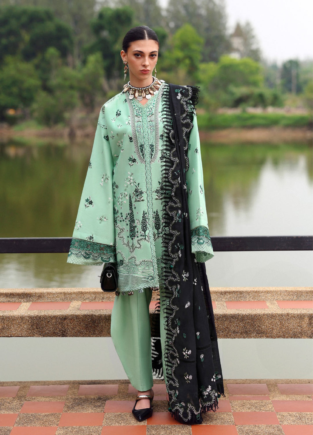 Lilas by Republic WomensWear Unstitched Embroidered Lawn 3 Piece Suit RW26ULL D-6B - Eid Collection