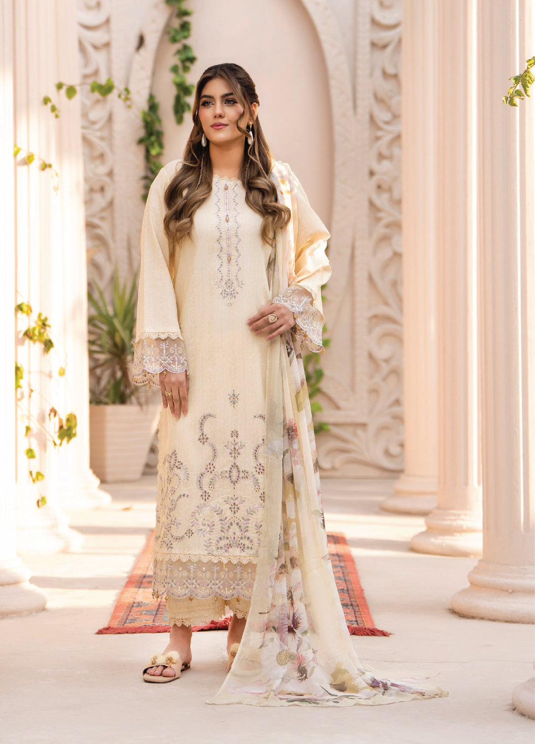 Summer Breeze by Humdum Unstitched Embroidered Lawn 3 Piece Suit HB26USB D-09 - Summer Collection