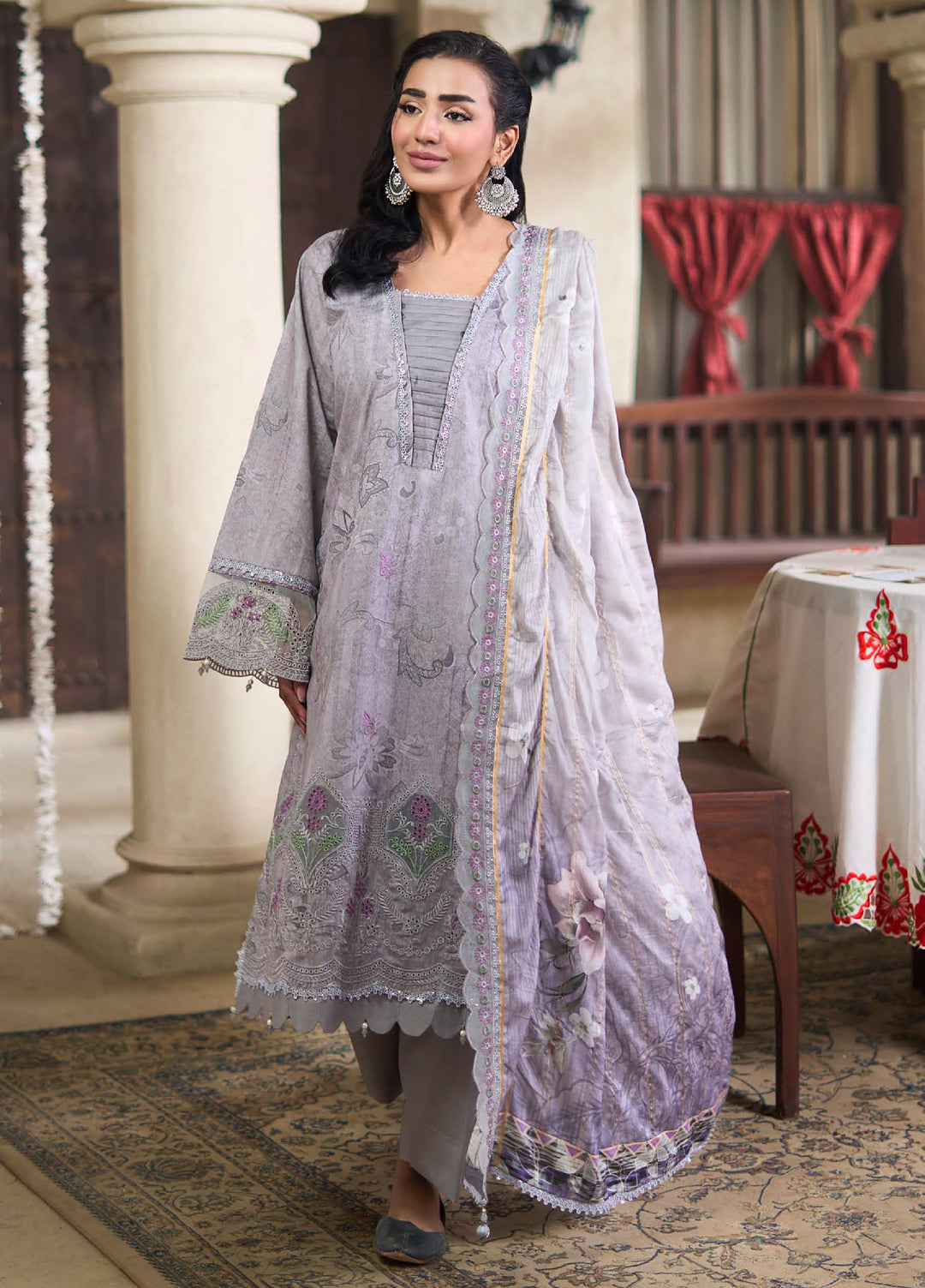 Applique Kari by Al Zohaib Unstitched Embroidered Lawn 3 Piece Suit AZ26AVI D-09 - Summer Collection