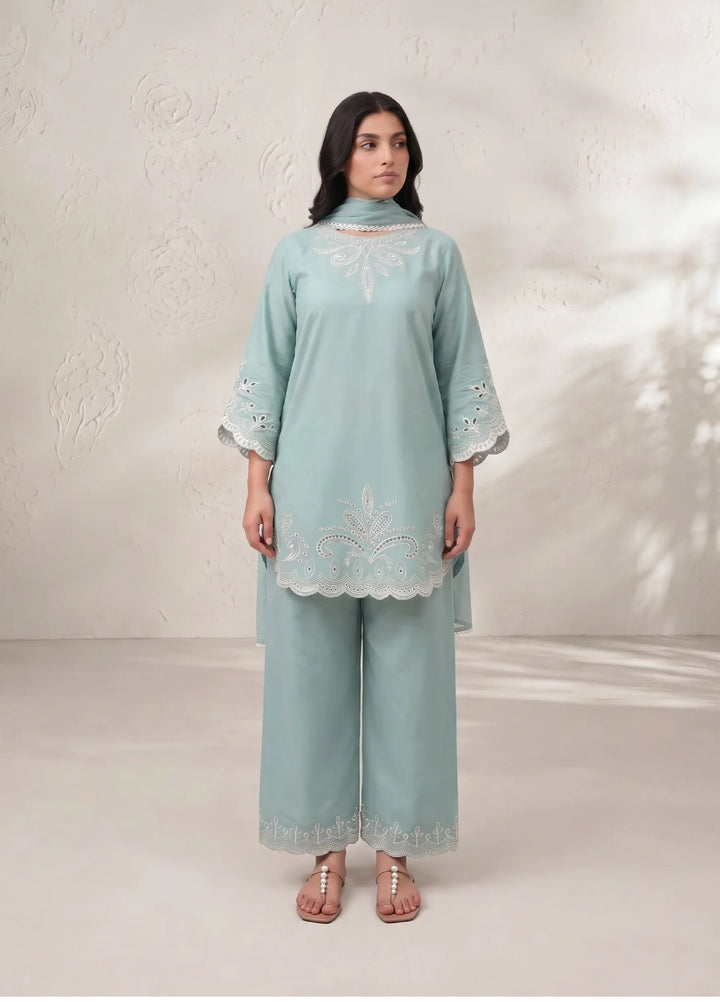 Scherezade Women RTW Embroidered Cotton Lawn 3 Piece Suit ICY BREEZE - Casual Collection