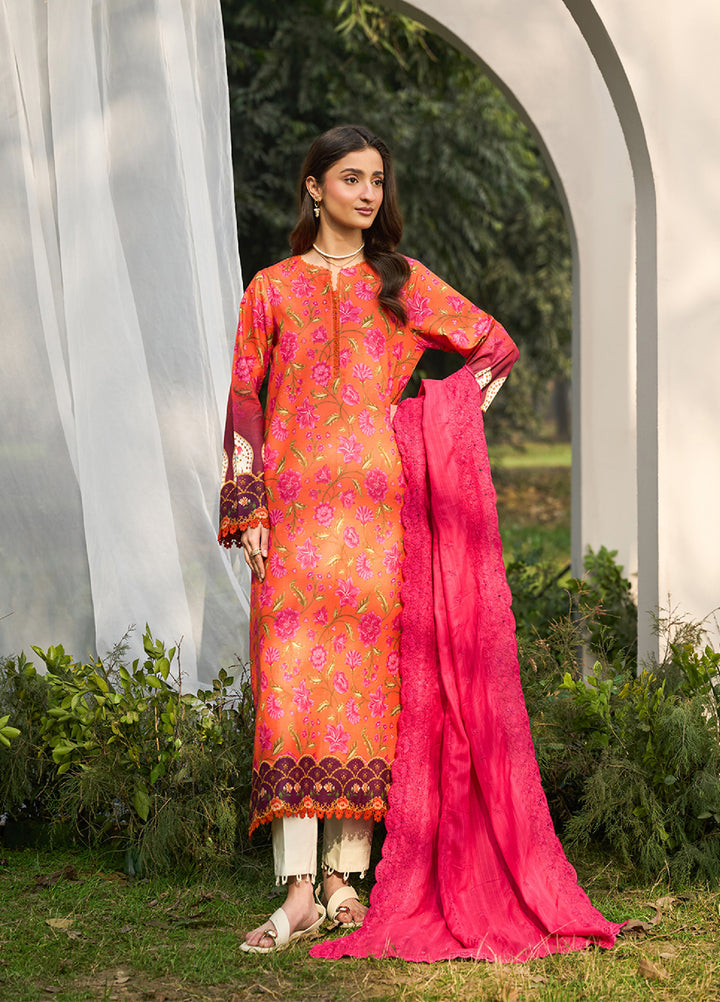 Raha Summer Prints by RajBari Unstitched Printed Lawn 3 Piece Suit RB26URS D-01 - Summer Collection