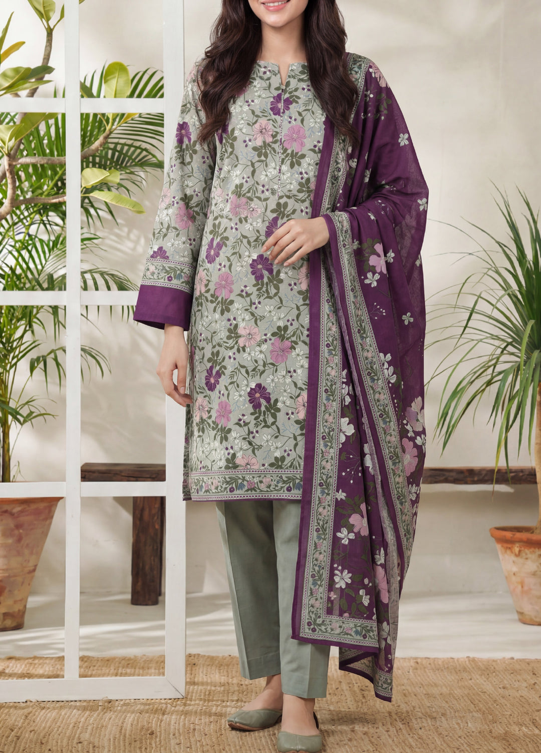 Daman by VS Textiles Unstitched Printed Lawn 3 Piece Suit VS26UDL D-11 842 - Casual Collection