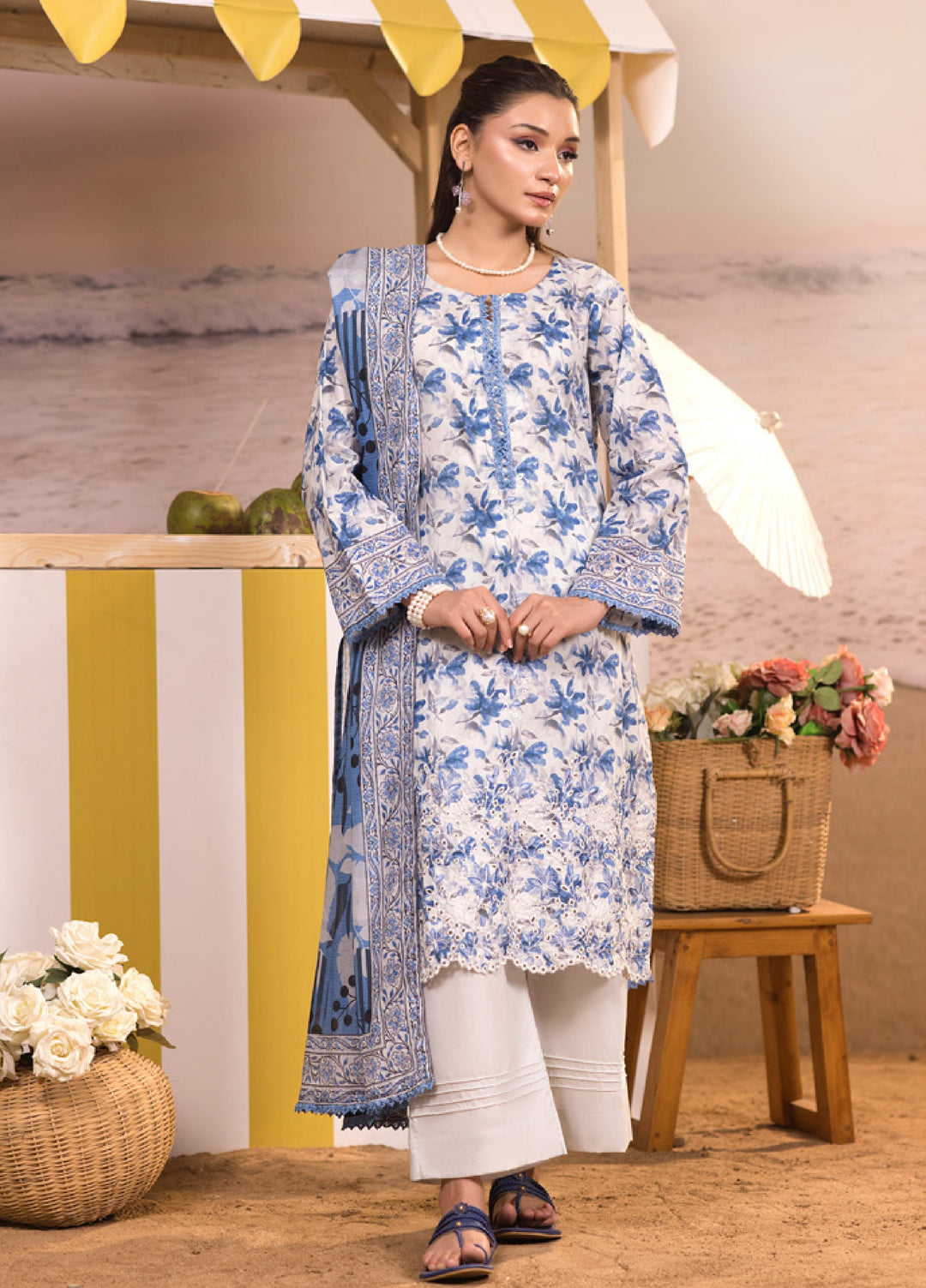 Regalia Textiles Unstitched Embroidered Lawn 3 Piece Suit RG26UEL D-3 - Casual Collection