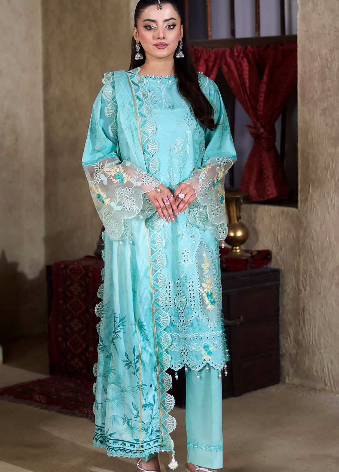 Applique Kari by Al Zohaib Unstitched Embroidered Lawn 3 Piece Suit AZ26AVI D-06 - Summer Collection