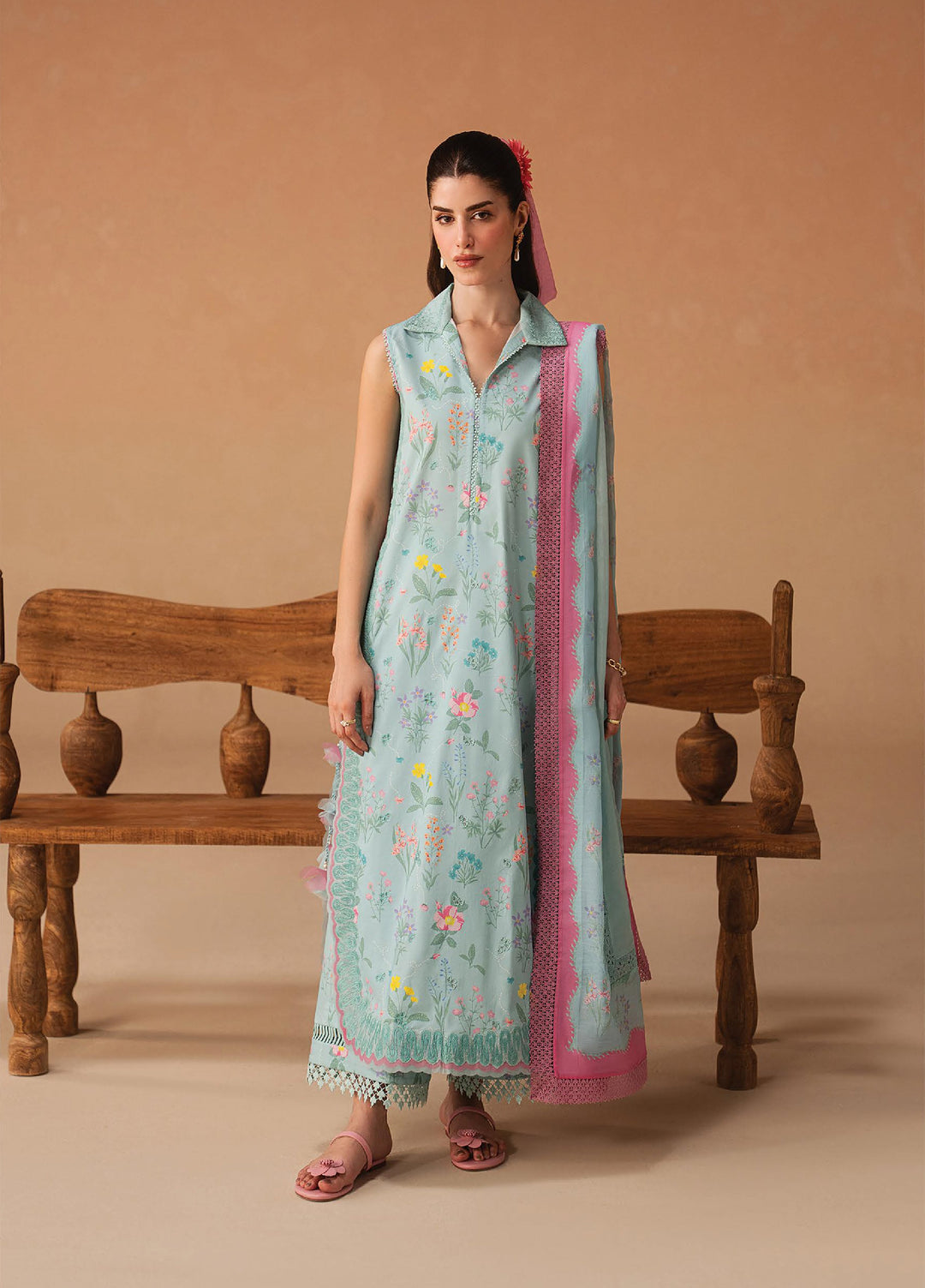 Haze A Prints by Afrozeh Unstitched Embroidered  Lawn 3 Piece Suit AF26UAP Sunlaced Plum FWU-110 - Summer Collection