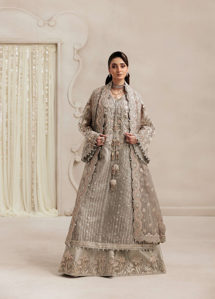 Aik Shaam by AIK Atelier Unstitched Organza Embroidered 3 Piece Suit AIK26US D-02 - Wedding Collection