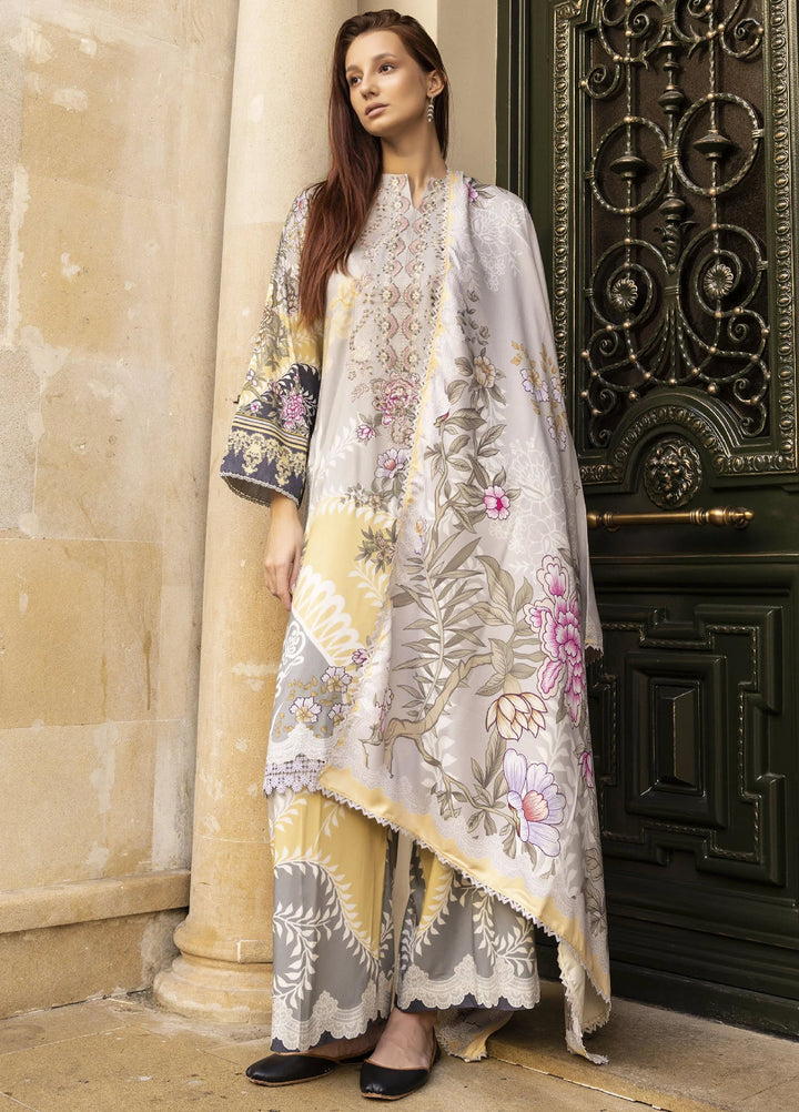 Meerak Women Pret Premium Embroidered Linen 3 Piece Eliza - Winter Collection