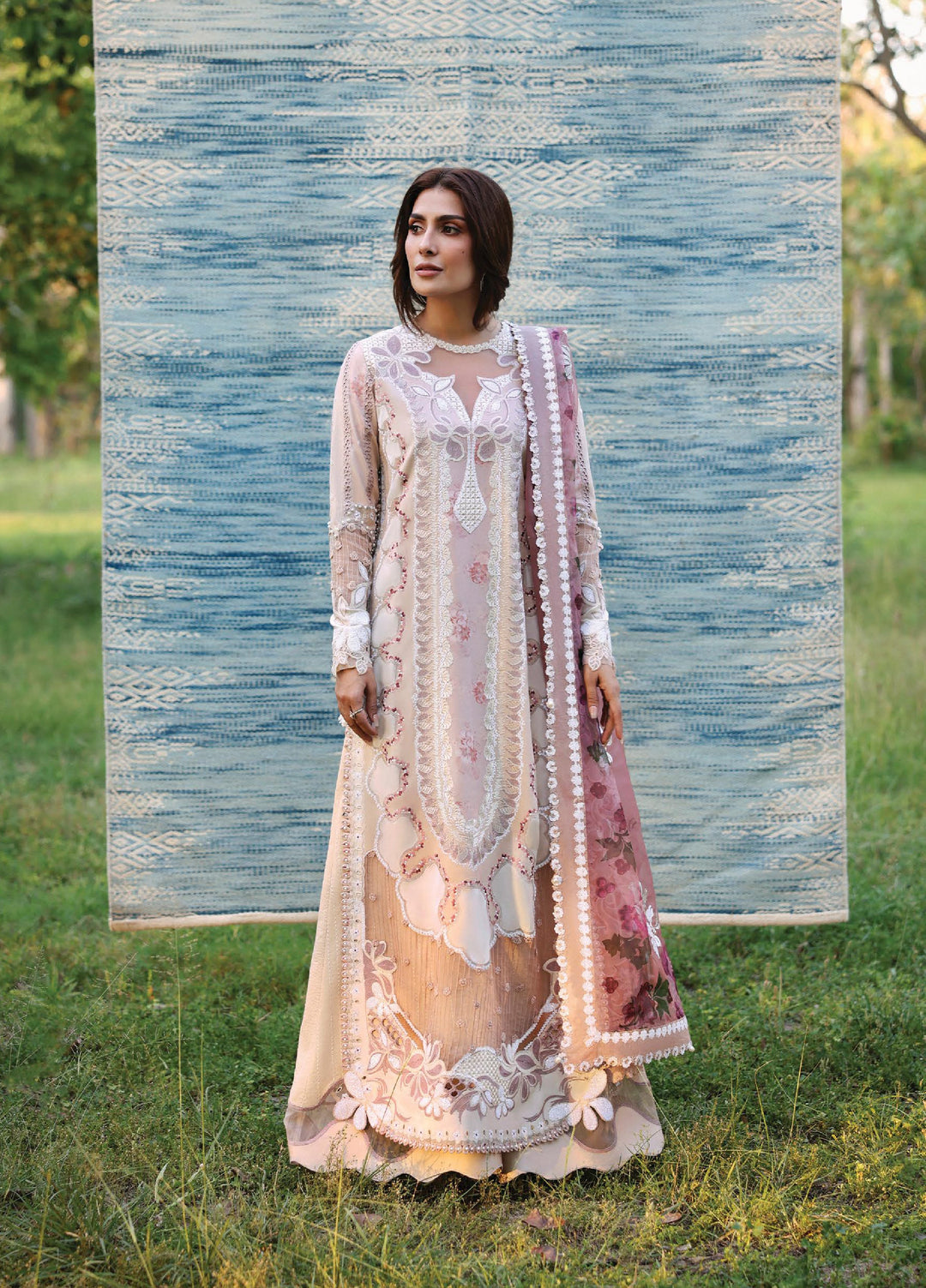 A-Lawn by Afrozeh Unstitched Embroidered Lawn 3 Piece Suit AF26UAL Zeyam FWU-0070-3PO - Eid Collection