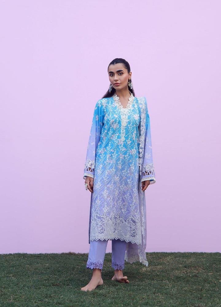 Mirha by Sahar Unstitched Embroidered Lawn 3 Piece Suit SS1-26-42 Indigo Amethyst - Summer Collection