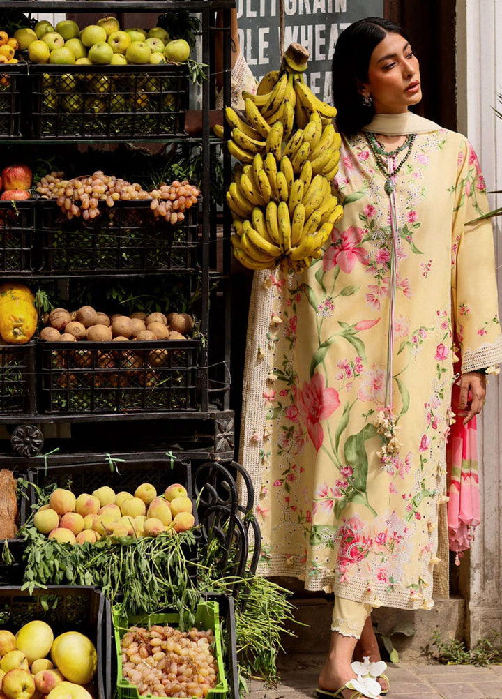 Wild Flower by Zaha Unstitched Embroidered Lawn 3 Piece Suit ZK26UWL ZF26-01 Himalayan Bell Mist - Festive Collection