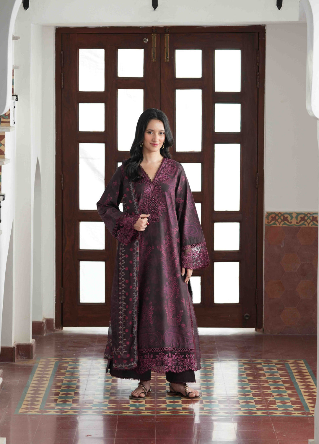 Summer Lines by Neeshay Unstitched Printed and Embroidered Lawn 3 Piece Suit NSH26ULS Marvelle - Eid Collection