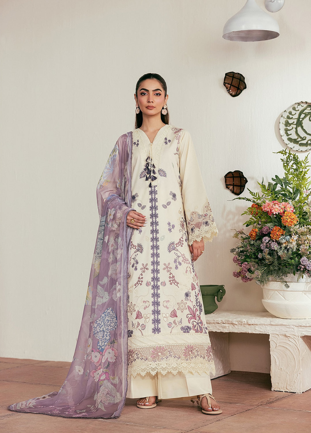Zync by Florent Unstitched Embroidered Lawn 3 Piece Suit FL26ULZ FZ-5B - Summer Collection