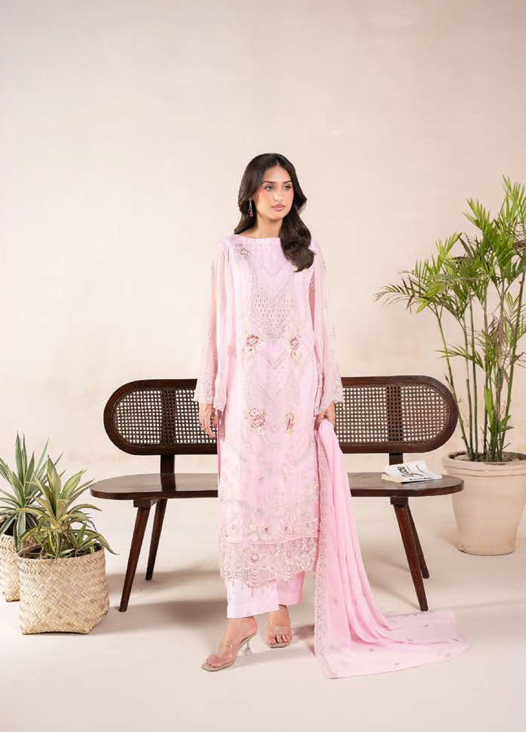 Anaya Noor by Zebtan Unstitched Embroidered Chiffon 3 Piece Suit ZB26UAN AN-08 - Festive Collection