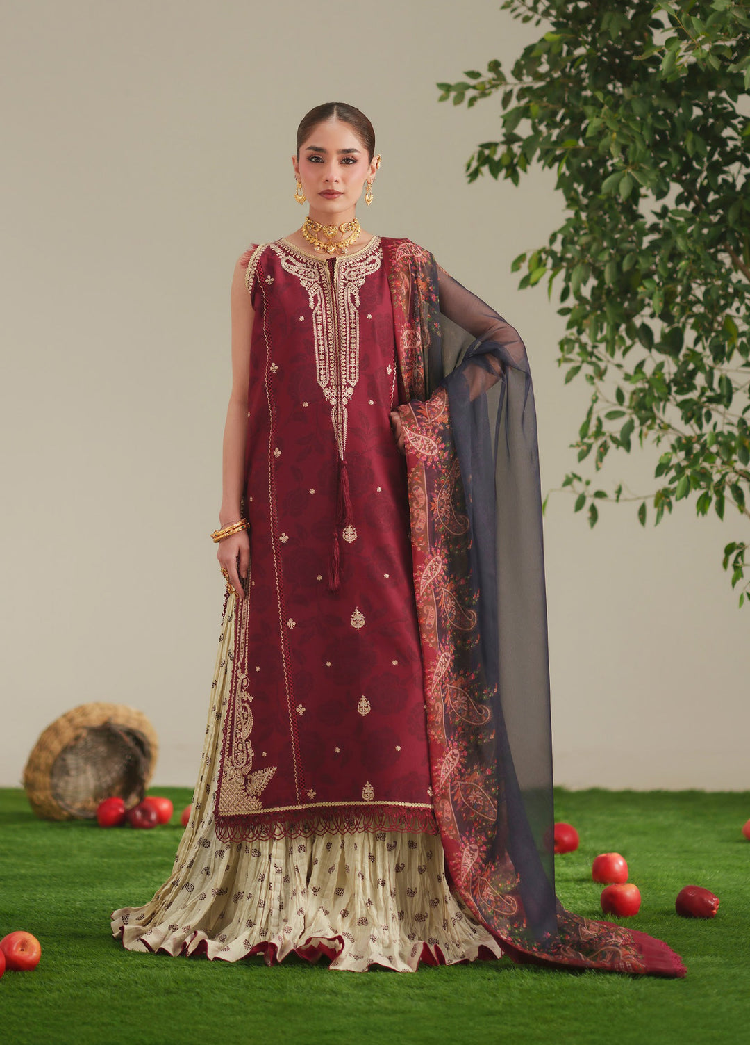 JoJo by Bin Ilyas Unstitched Embroidered Lawn 3 Piece Suit BI26UJJ D-84B - Summer Collection