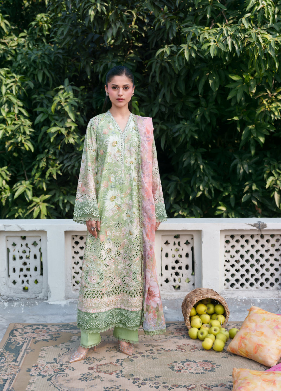 Summer Lines Printkari by Neeshay Unstitched Embroidered Lawn 3 Piece Suit NSH26SLP D-4 Verna - Summer Collection