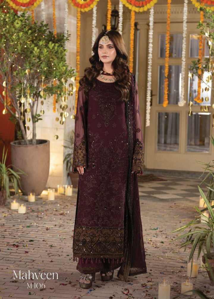 Shagun by Imrozia Premium Women 3 Piece Chiffon Suit M-106 Mahveen - Festive Collection