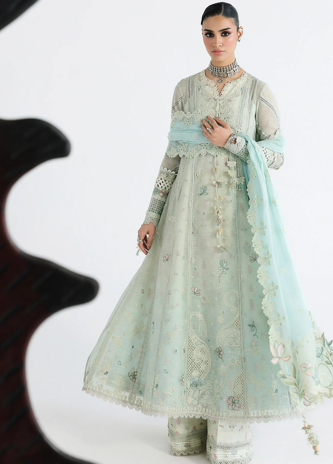 Qalamkar Unstitched Embroidered Lawn 3 Piece Suit QLK26ULF SABEL QFL-8 - Festive Collection