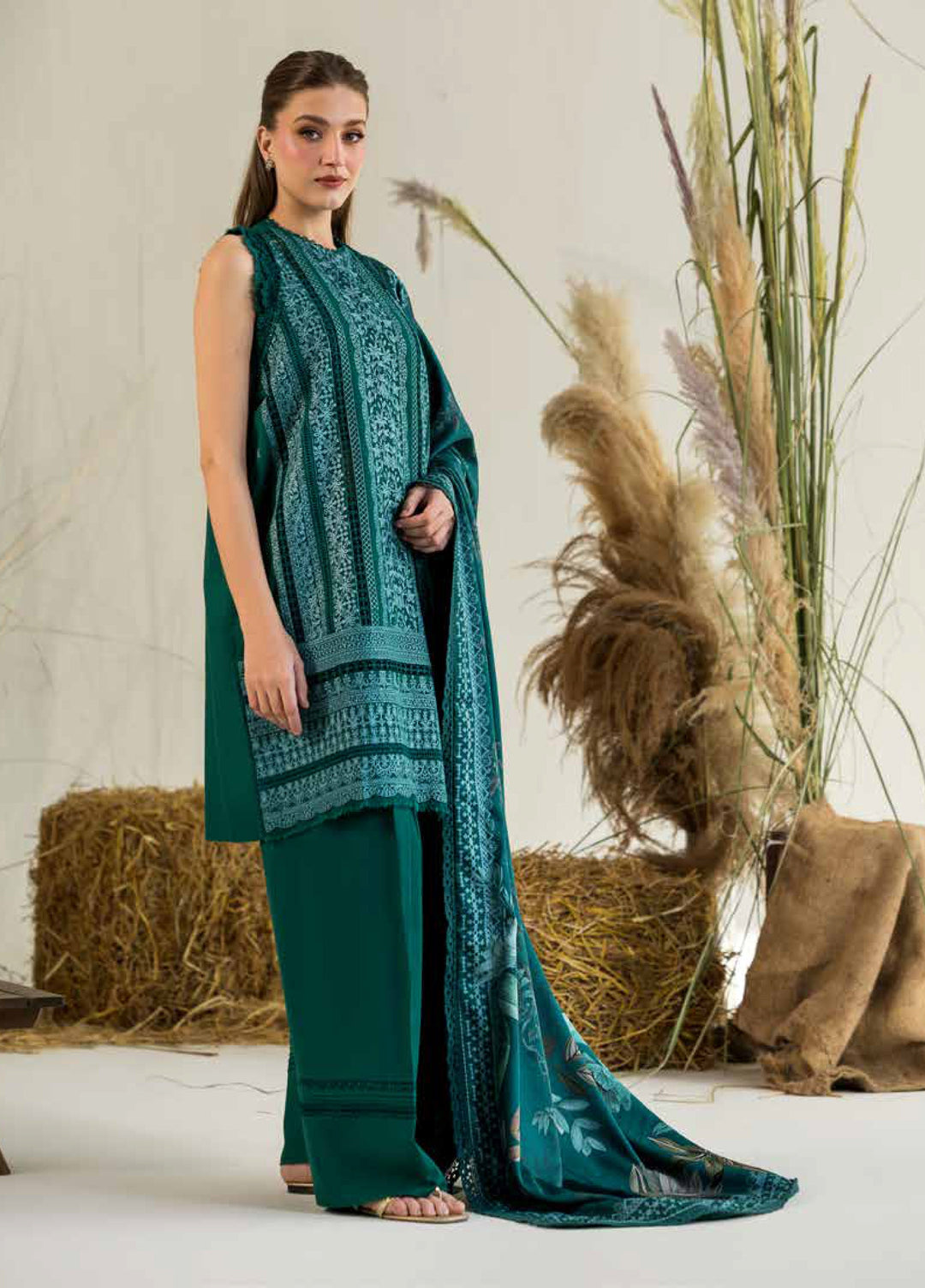 Sobia Nazir Winter Embroidered Khaddar Suits 3 Piece SN25WU D-04 A - Winter Collection