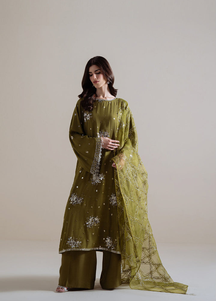 Luxe Atelier by Cross Stitch Unstitched Embroidered Silk 3 Piece Suit CS26ULA D-2 Gleam Luxe - Festive Collection