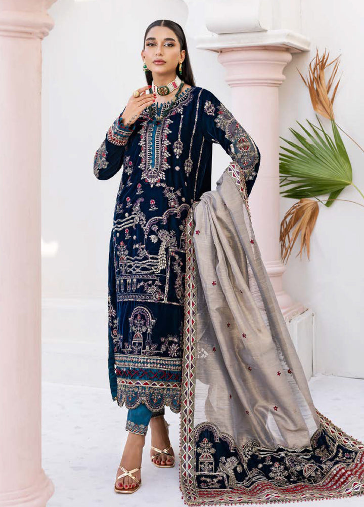 Andaz E Makhmal by Zebtan Unstitched Velvet ZB25 ZAM-12 - Festive Collection