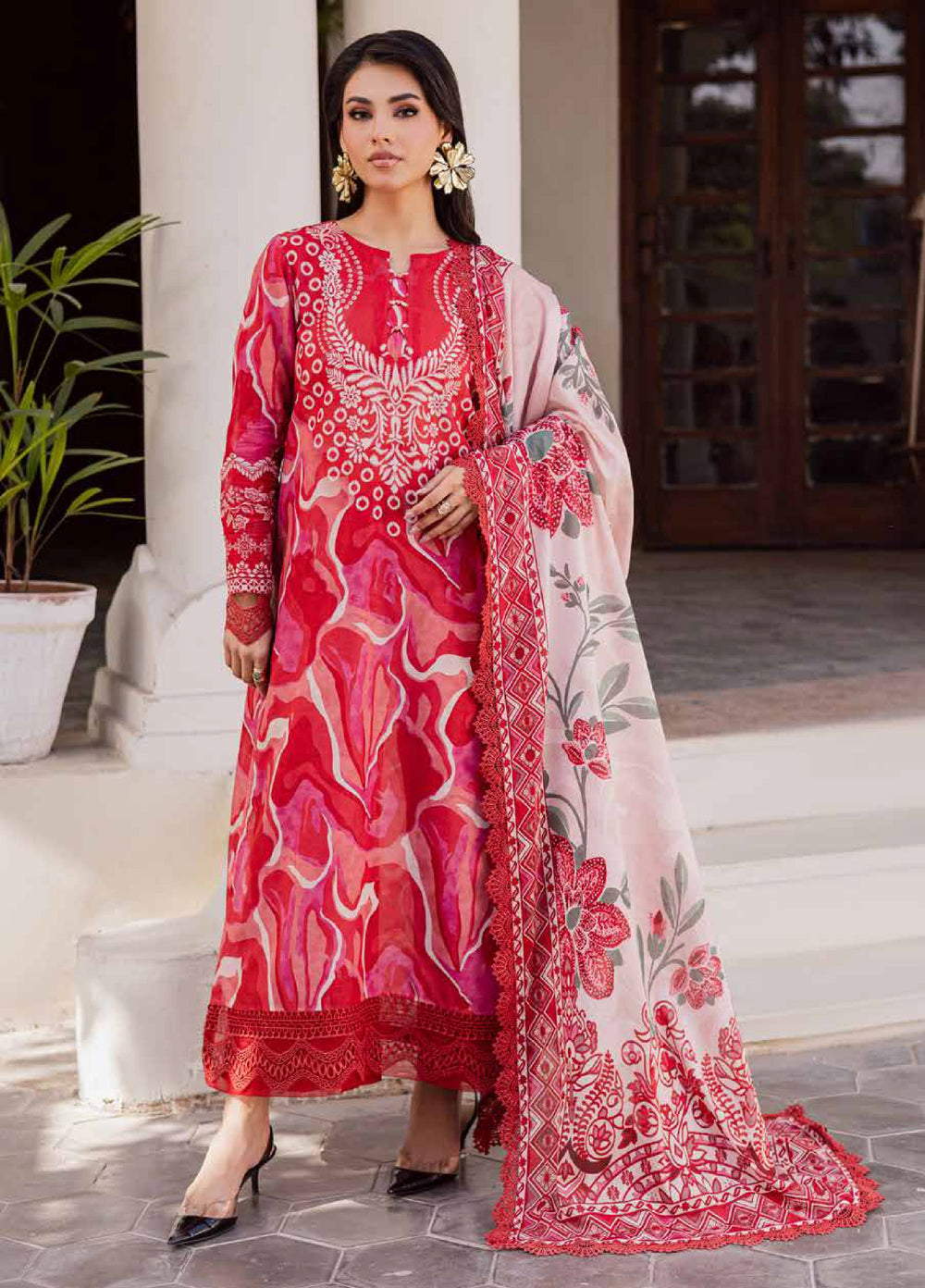Rania by Nureh Unstitched Printed Lawn 3 Piece Suit NU26ULR NR-06 - Casual Collection