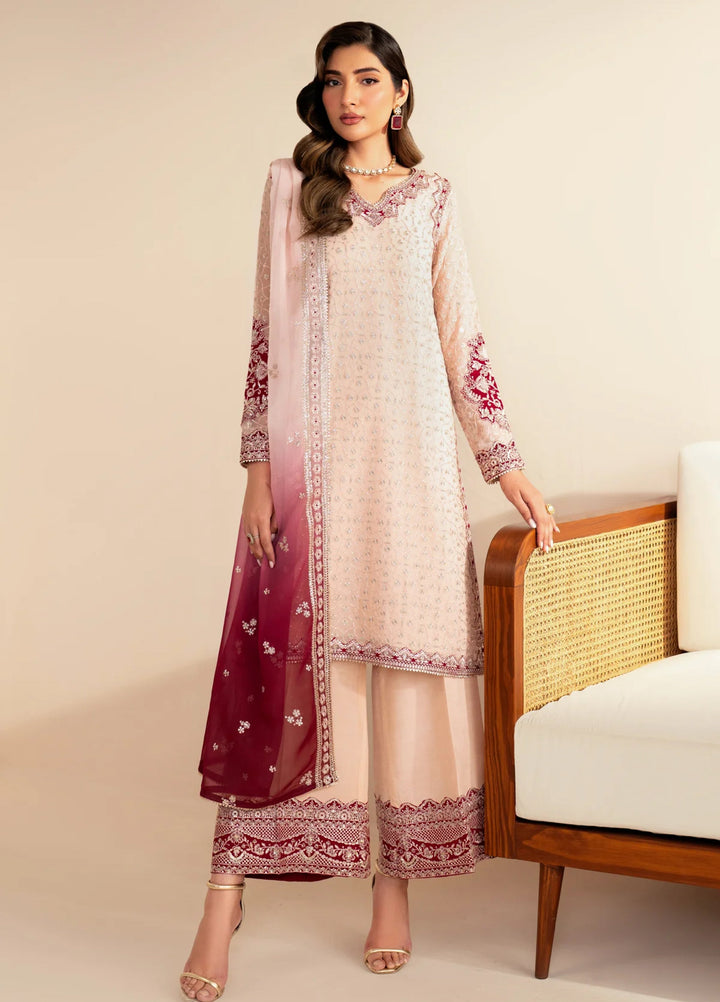 Xenia Formal Luxury Unstitched Embroidered Chiffon Suits 3 Piece XE25FL XF-986 Tanim - Formals Collection