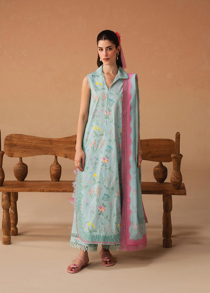Haze A Prints by Afrozeh Unstitched Embroidered  Lawn 3 Piece Suit AF26UAP Sunlaced Plum FWU-110 - Summer Collection