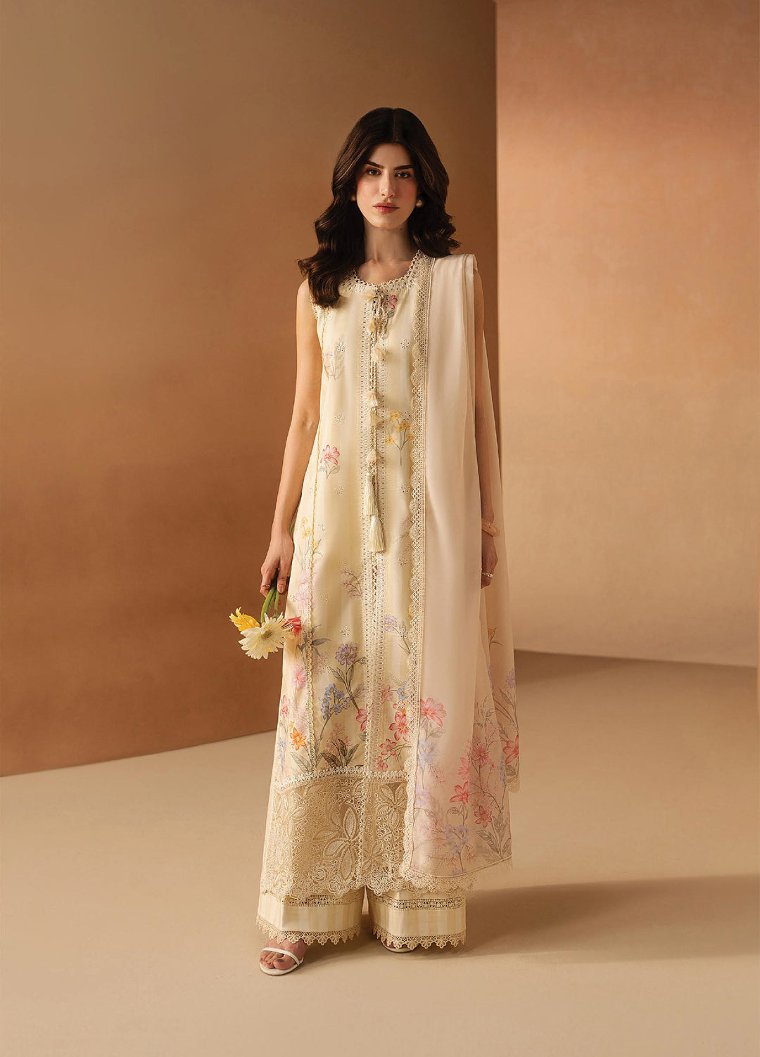 Haze A Prints by Afrozeh Unstitched Embroidered  Lawn 3 Piece Suit AF26UAP Hazelen Yellow FWU-104 - Summer Collection