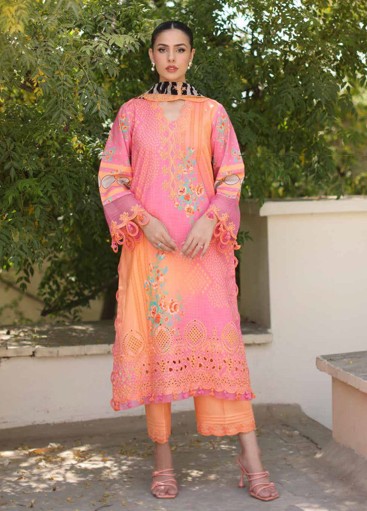 Combination by Charizma Unstitched Embroidered Luxury Lawn 3 Piece Suit CHR26UC CC6-10 - Summer Collection