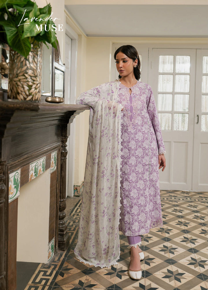 Mahiri by Cross Stitch Unstitched Embroidered Lawn 3 Piece Suit CS26UM D-4 LAVENDER MUSE - Summer Collection