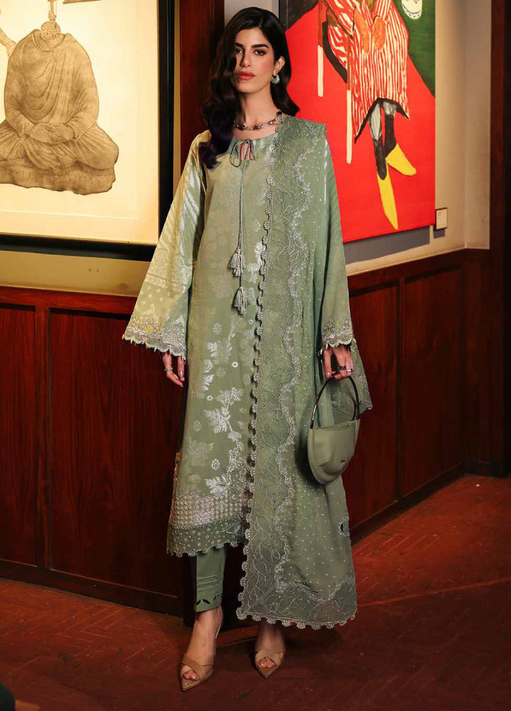 Nureh Exclusive Unstitched Embroidered Lawn Jacquard 3 Piece Suit NU26EU NE-226 - Festive Collection