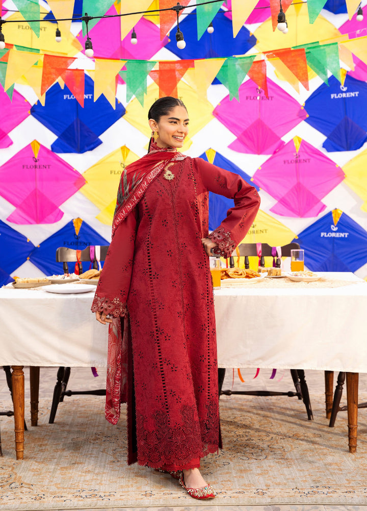 Basant Chikankari by Florent Unstitched Embroidered Luxury Lawn 3 Piece Suit FL26UBC FZ-7A - Summer Collection