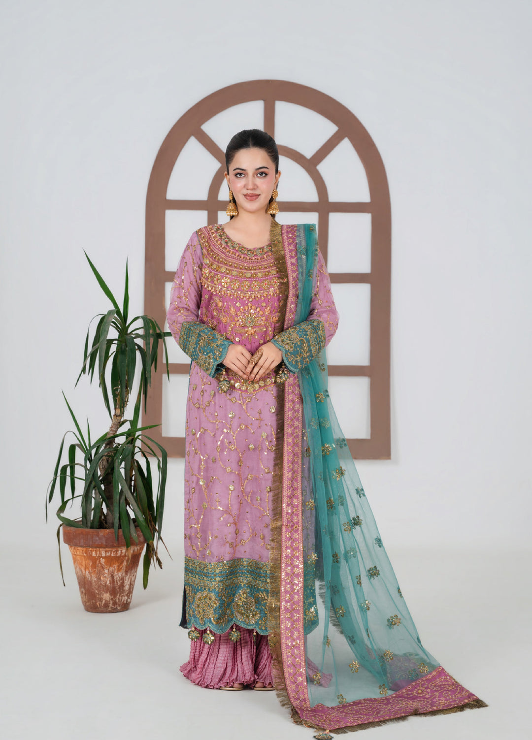 Sara Jahan Women RTW Embroidered Net 3 Piece Suit SJ26RF SJ-1027 - Festive Collection