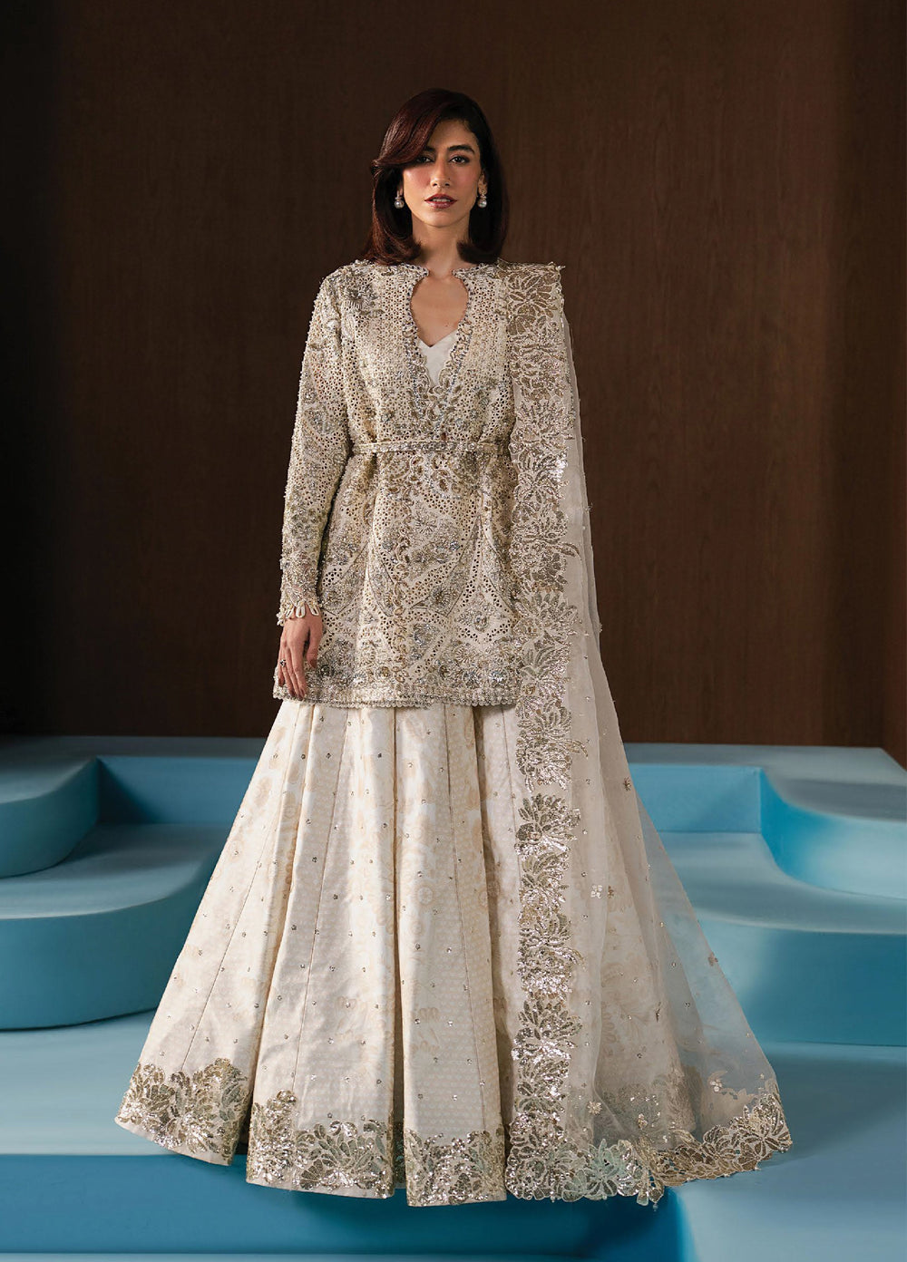 Hayat by Afrozeh Unstitched Raw Silk Embroidered Suits 3 Piece AF25HU AFH-25-05 ROHAVE - Festive Collection