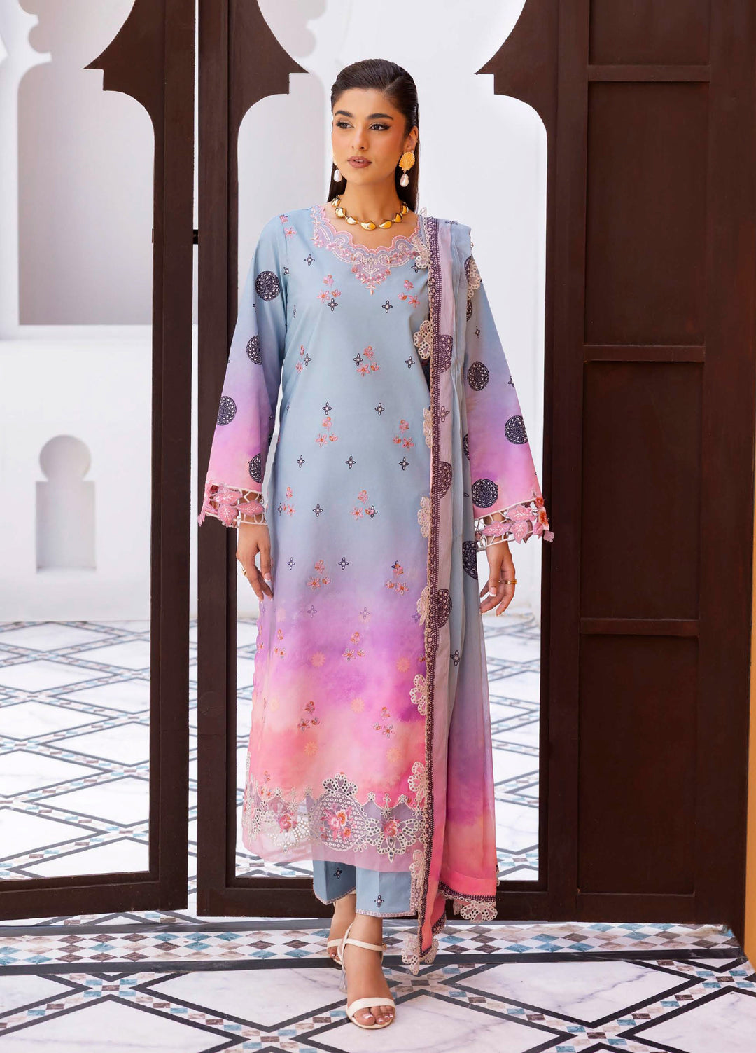 Rang e Bahar by Charizma Unstitched Embroidered Lawn 3 Piece Suit CHR26ULR CRB6-23 - Summer Collection