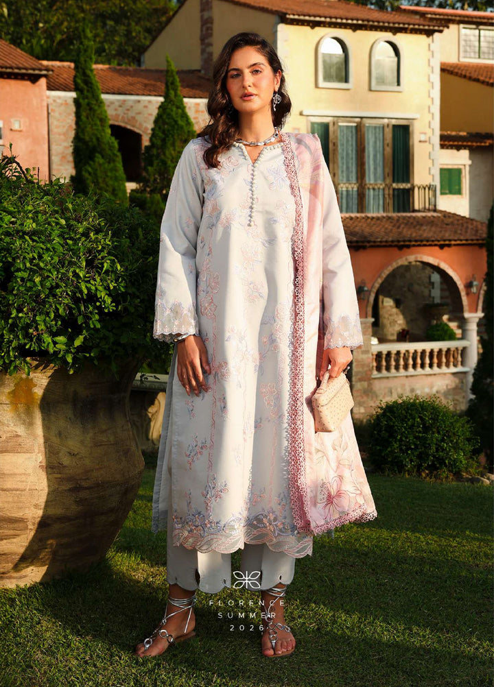Florence by Rang Rasiya Unstitched Embroidered Lawn 3 Piece Suit RR26UFL Alizeh - Summer Collection