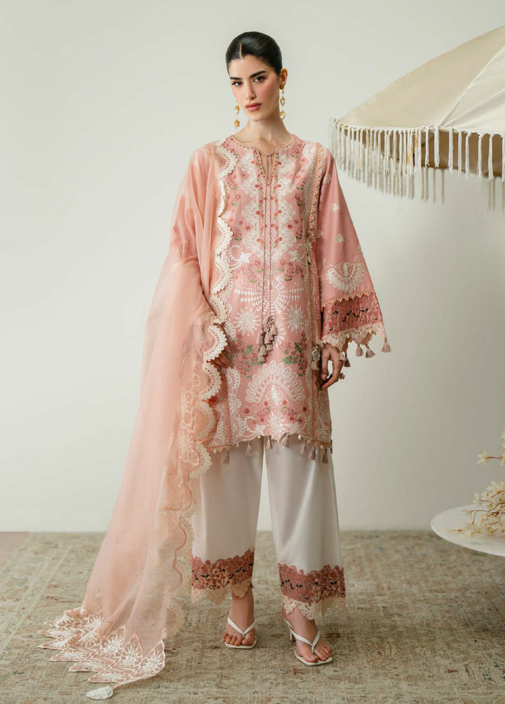 Blooming Flower by Zariya Unstitched Embroidered Lawn 3 Piece Suit ZRY26ULB LUNA ZB-60103 - Festive Collection