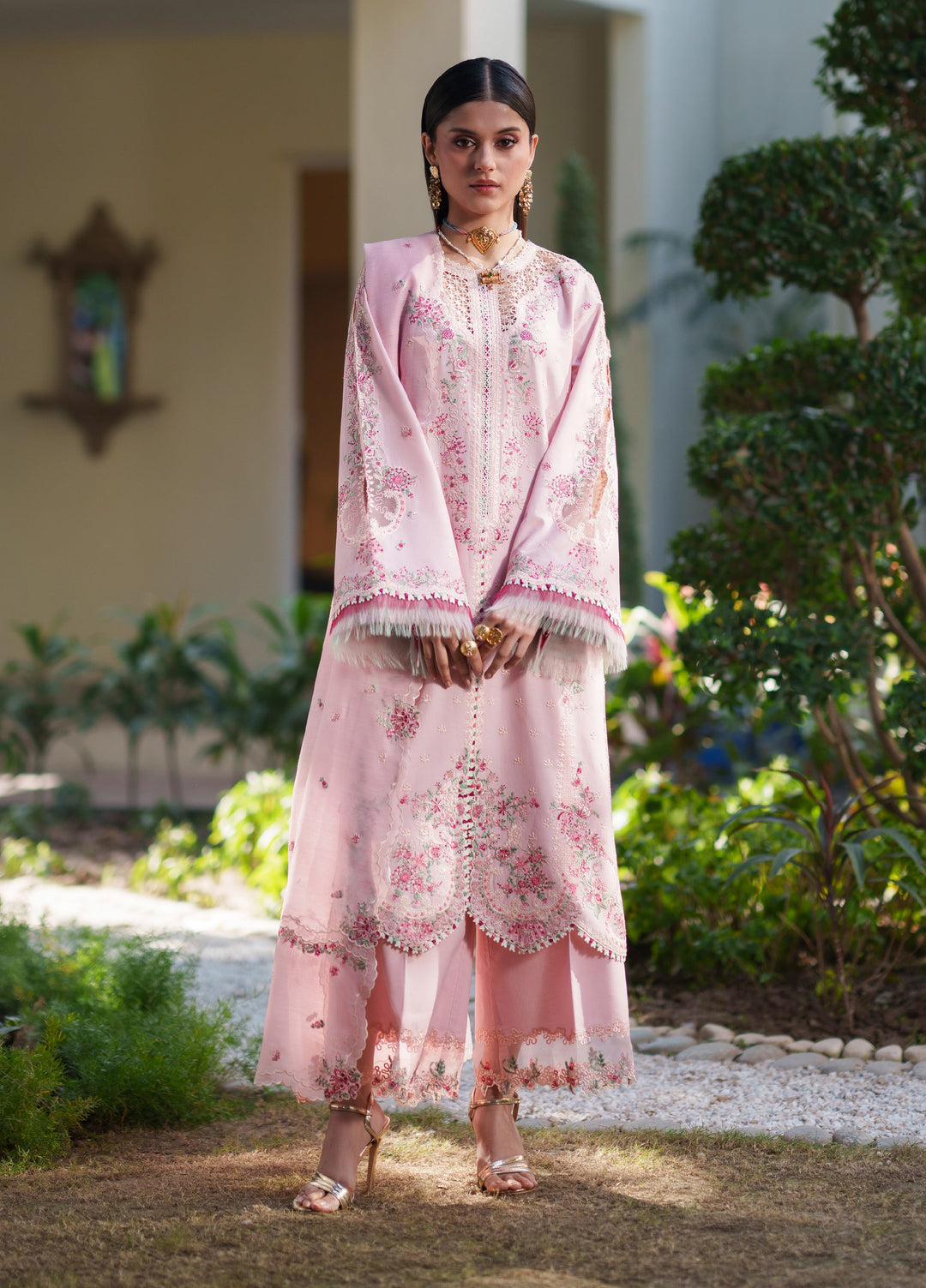 Heritage Dore by Bin Ilyas Unstitched Embroidered Lawn 3 Piece Suit BI26UHD 17-6B - Summer Collection