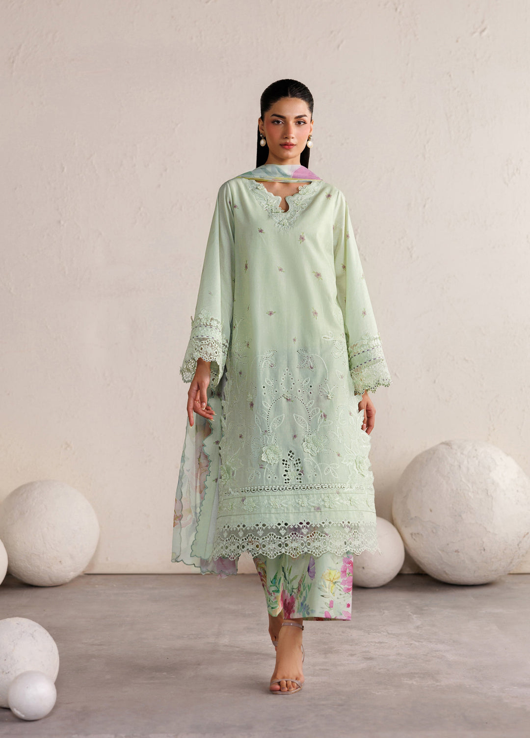 Iznik Unstitched Embroidered Lawn 3 Piece Suit IZ26ULF IBE-06 - Festive Collection