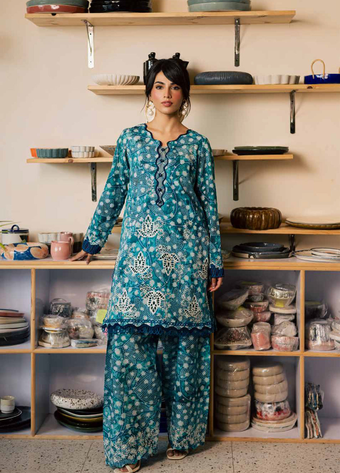 Ballerina by Nureh Unstitched Printed Chikankari Lawn 2 Piece Suit NU26UBL NU2-196 - Summer Collection