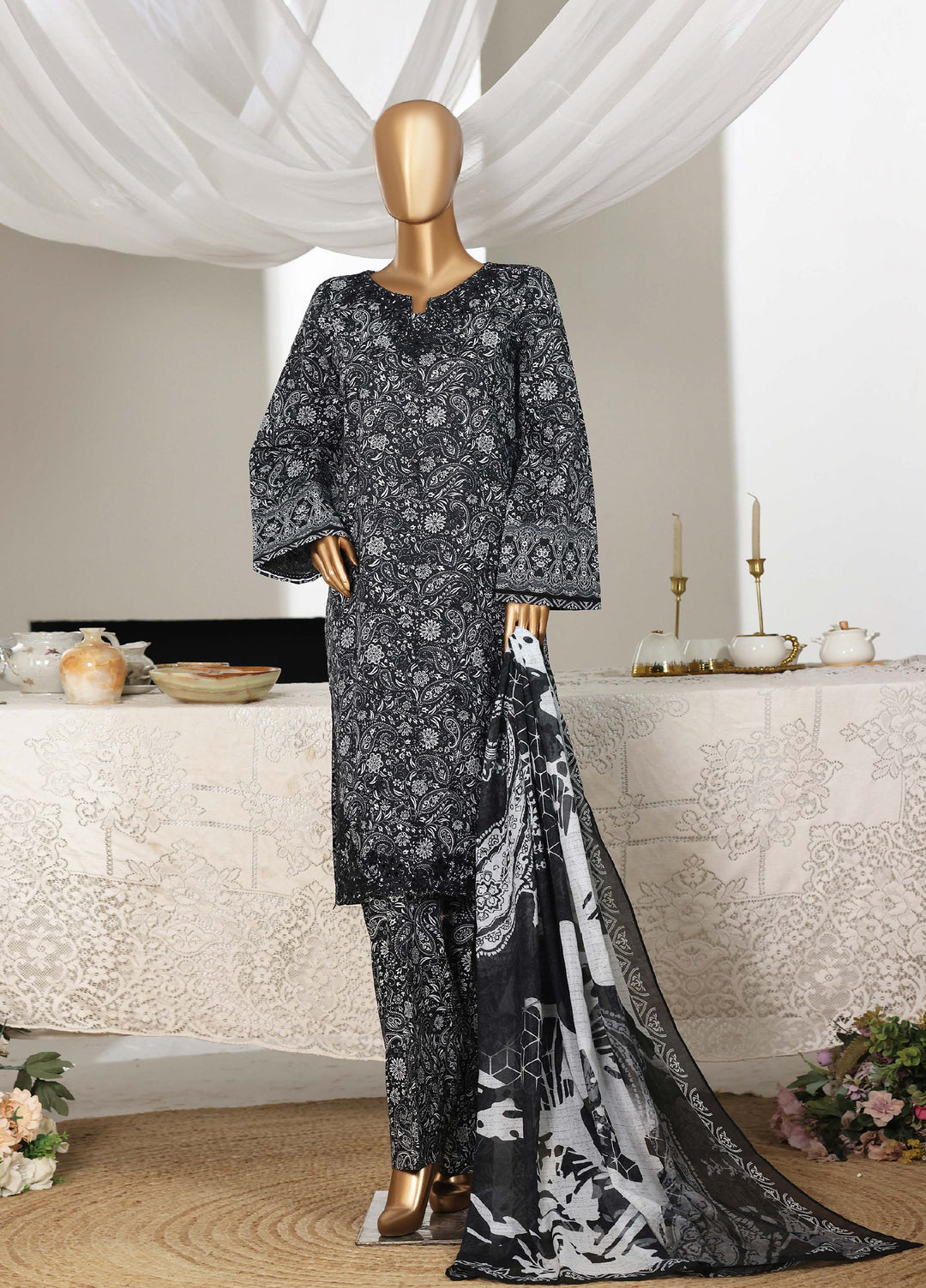 Guldozi by HZ Textiles RTW Embroidered Lawn 3 Piece Suit CPE-3P-023 - Summer Collection