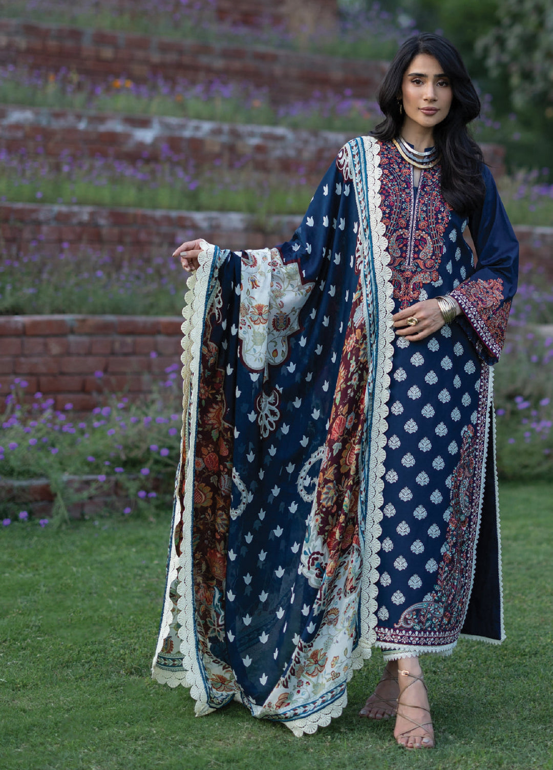 Zainab Chottani Unstitched Embroidered Lawn 3 Piece Suit ZC26ULE Mesa 08 - Eid Collection
