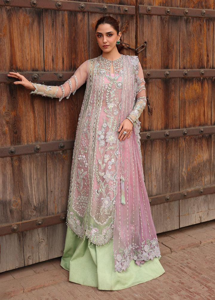 Crimson Unstitched Embroidered Organza 3 Piece Suit CR26UW D-4 Tilsam Lilac - Festive Collection