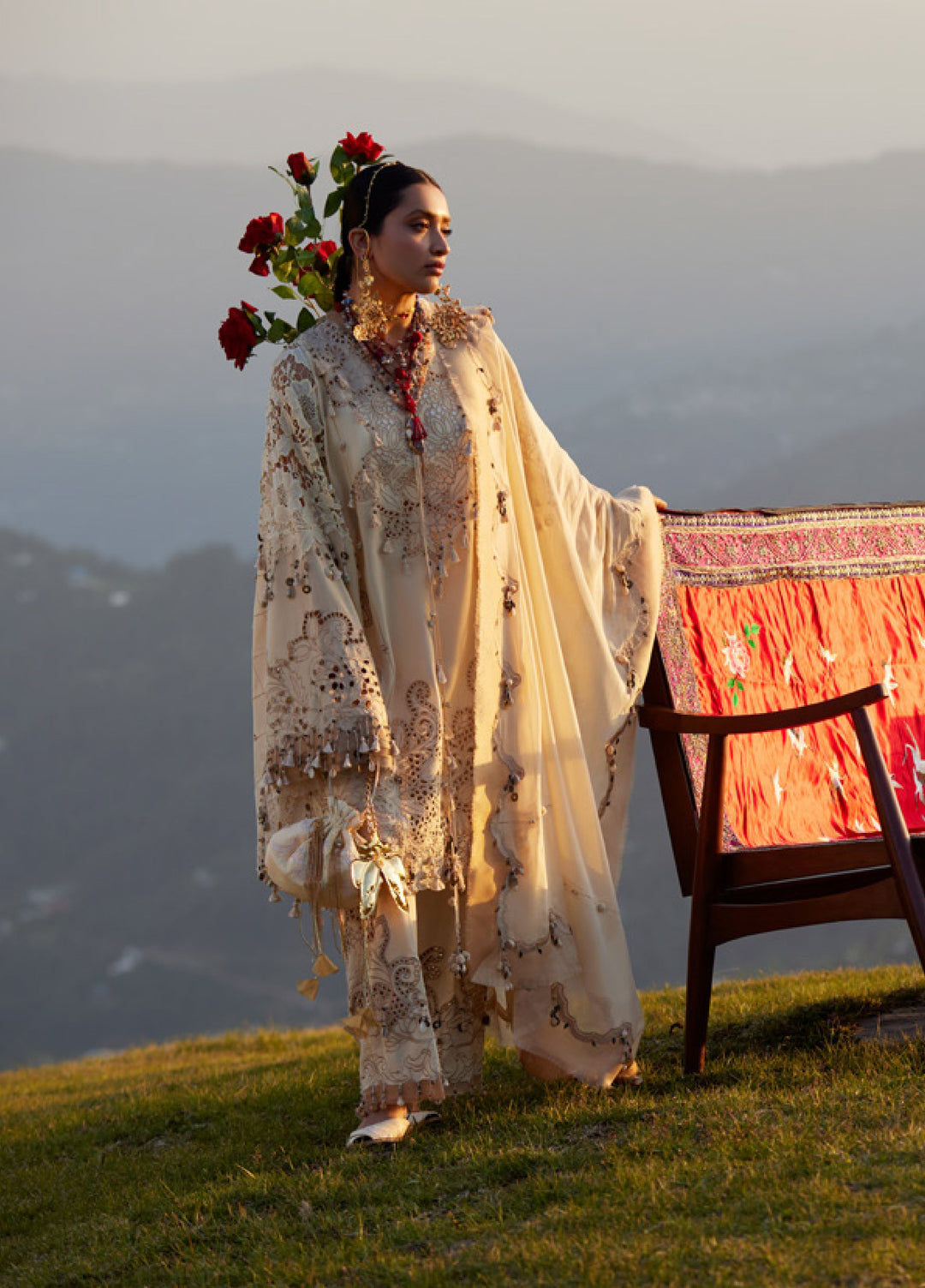 Kashmee Legacy by Elan Unstitched Embroidered Lawn 3 Piece Suit EL26ULKL Brumine EL26-02B - Festive Collection