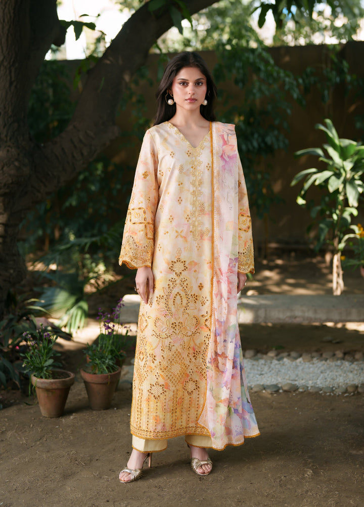 Summer Lines Printkari by Neeshay Unstitched Embroidered Lawn 3 Piece Suit NSH26SLP D-2 Solaya - Summer Collection