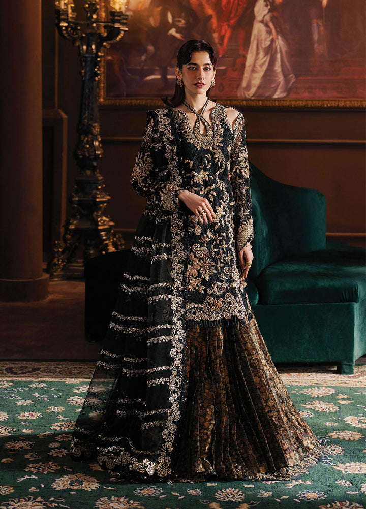 Hayat by Afrozeh Unstitched Organza Embroidered Suits 3 Piece AF25HU AFH-25-07 SARAVЕ - Festive Collection