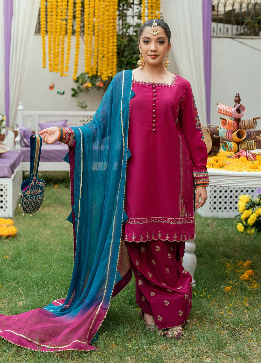 Omal by Komal Pret 3 Piece Dobby Suit Reham- Festive Collection